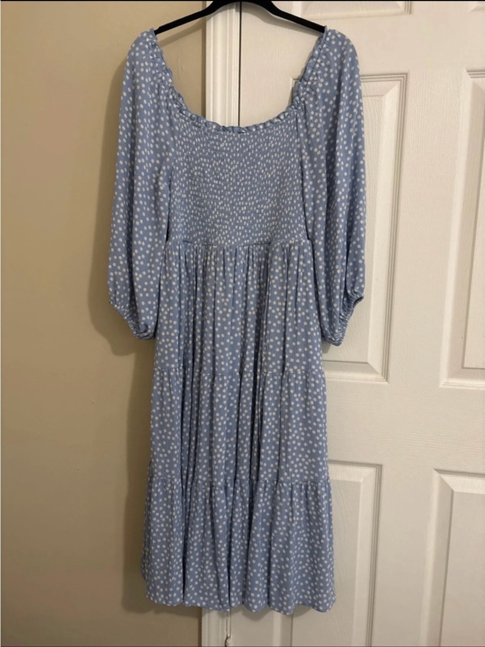 torrid Light Blue Polka Dot Midi Dress